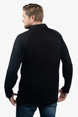 Mens Merino Long Sleeve Button Polo Top  NZNC