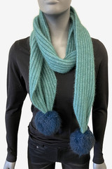 Fur Pom Pom Possum Merino Wool Scarf  KORU RUN OUT