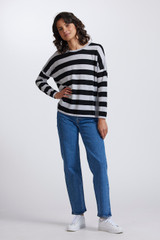 Long Sleeved Striped Jumper ROYAL
