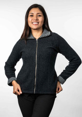 Contrast Trim Possum Merino Silk Jacket TRILOGY