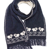 Sheep Possum Merino Silk Fringed Scarf KORU