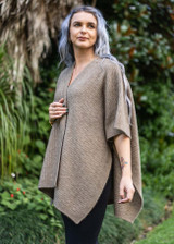 Zig Zag Textured Possum Merino Silk Split Cape KORU Zig Zag Textured Possum Merino Silk Split Cape KORU