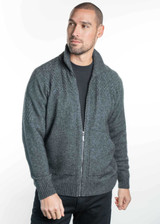 Chevron Possum Merino Silk Zip Jacket KORU
