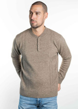 Crew Neck Button Possum Merino Silk Jumper KORU
