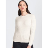 Long Sleeve Rib & Cable Crew Merino Jersey Royal