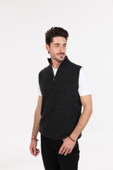 Half Zip Possum Merino Silk Vest NATIVE WORLD