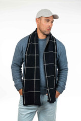 Check Possum Merino Silk Scarf KORU