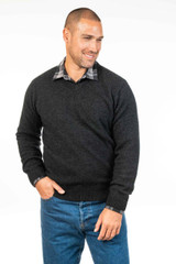 Vee Neck II Possum Merino Wool Silk Sweater KORU