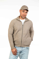 Moss Stitch Plated Possum Merino Silk Jacket BRUSHTAIL