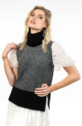 Moss Stitch Possum Merino Silk Plated Vest BRUSHTAIL