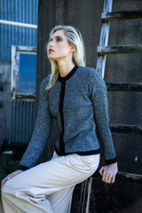 Moss Stitch Possum Merino Silk Plated Cardigan BRUSHTAIL