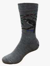 New Zealand Kokako Bird Merino Wool Dress Sock NZNC New Zealand Kokako Bird Merino Wool Dress Sock NZNC