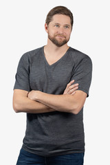 Merino Wool Short Sleeve Vee Neck Base Layer Top NZNC