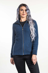 Two Tone Cable Trim Possum Merino Wool Silk Jacket KORU
