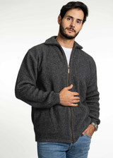 Zip Through Possum Merino Wool Silk Collared Jacket KORU