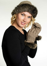 Fur Trim Possum Merino Wool Silk Beanie Hat  KORU