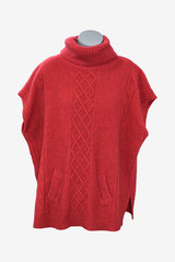 Possum Merino Silk Cable Poncho/Tunic KORU
