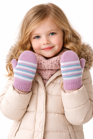 Kids Striped Mittens NATIVE WORLD