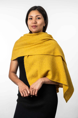 Moss Stitch Possum Merino Wool Silk Wrap KORU