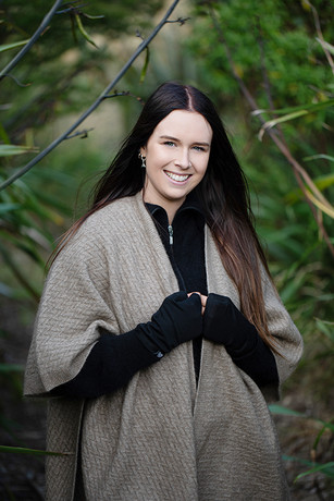 Zig Zag Textured Possum Merino Silk Split Cape KORU Zig Zag Textured Possum Merino Silk Split Cape KORU
