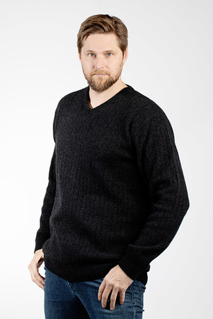 Ribbed V Possum Merino Silk Jumper II TRILOGY