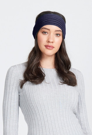 Plain Rib Fine Merino Headband ROYAL