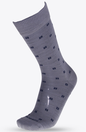 Mens grey sock with small black squares Mens grey sock with small black squares