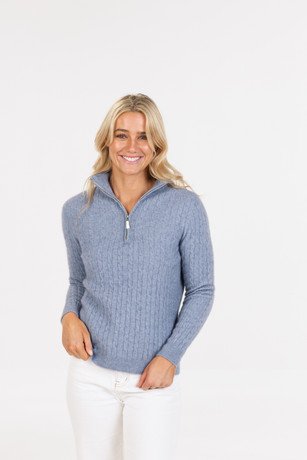 Cable Half Zip Sweater NATIVE WORLD