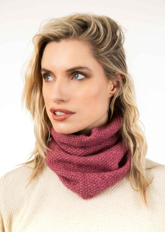 Moss Stitch Possum Merino Silk Neck Warmer KORU