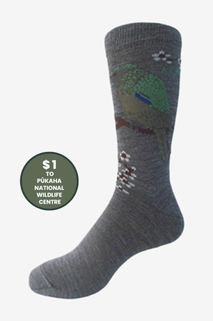 New Zealand Kea Merino Wool Bird Dress Sock NZNC New Zealand Kea Merino Wool Bird Dress Sock NZNC