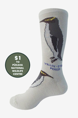 New Zealand Yellow Eyed Penguin Merino Wool Dress Sock NZNC New Zealand Yellow Eyed Penguin Merino Wool Dress Sock NZNC