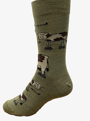 Cow Merino Wool Dress Socks NZNC