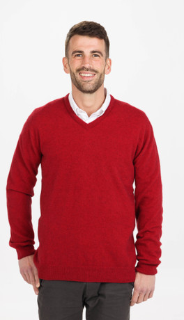 Vee Neck Merino Possum Blend Sweater NATIVE WORLD