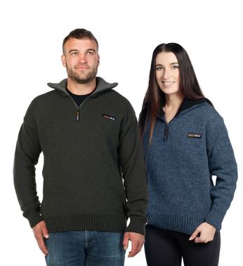 Tasman Dual Layer Wool/Possum Zip Neck Jersey MKM ORIGINALS Tasman Dual Layer Wool/Possum Zip Neck Jersey MKM ORIGINALS