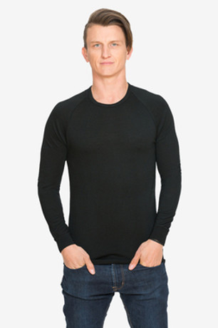 Fine Merino Wool Long Sleeve Crew Neck Top NZNC