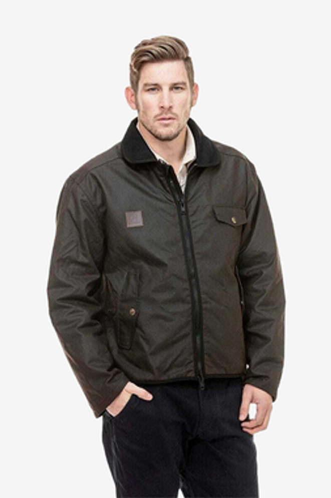 Waimak Wool lined Long Sleeve Oilskin Jacket SWANNDRI