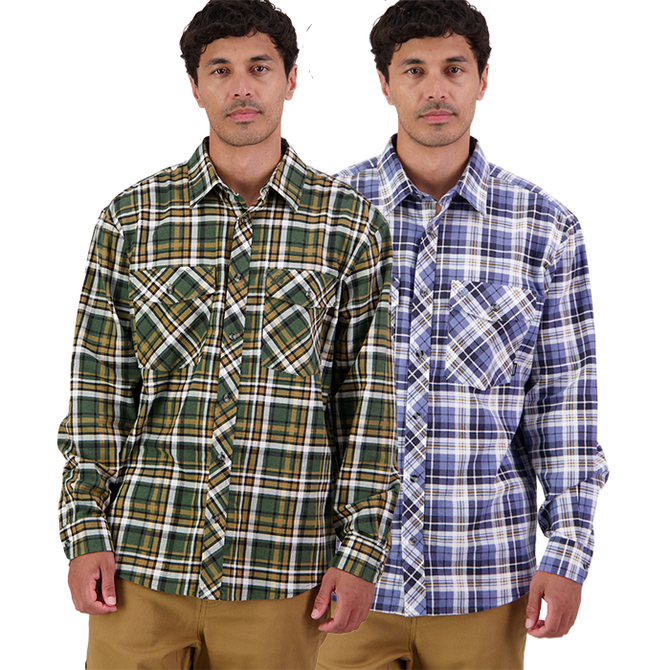 Egmont Full Button Cotton Shirt Twin Pack SWANNDRI