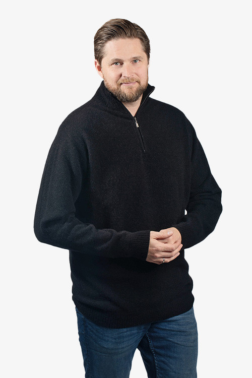 Zip Neck Sweater |Possum Merino Wool Silk | NZ Natural Clothing