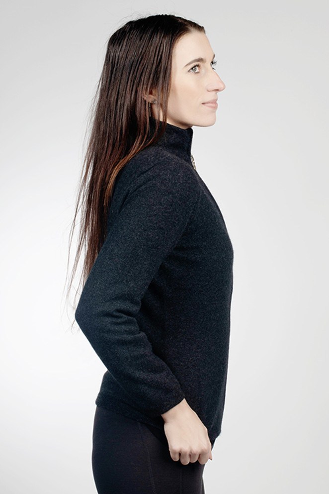 Possum Merino Plain Zip Silk Jacket NZNC