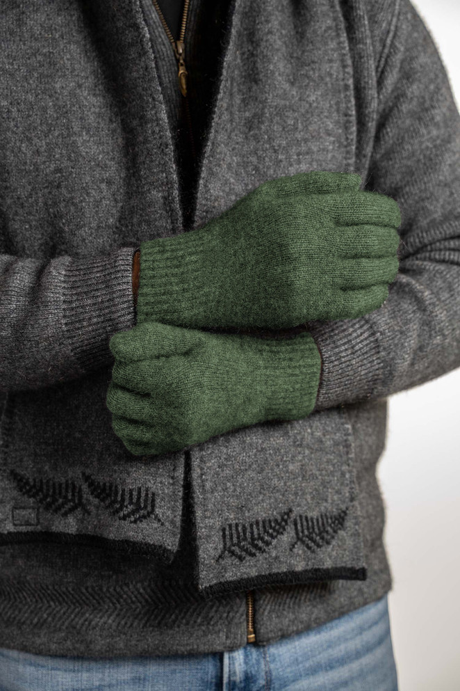 Possum Merino Silk Gloves KORU