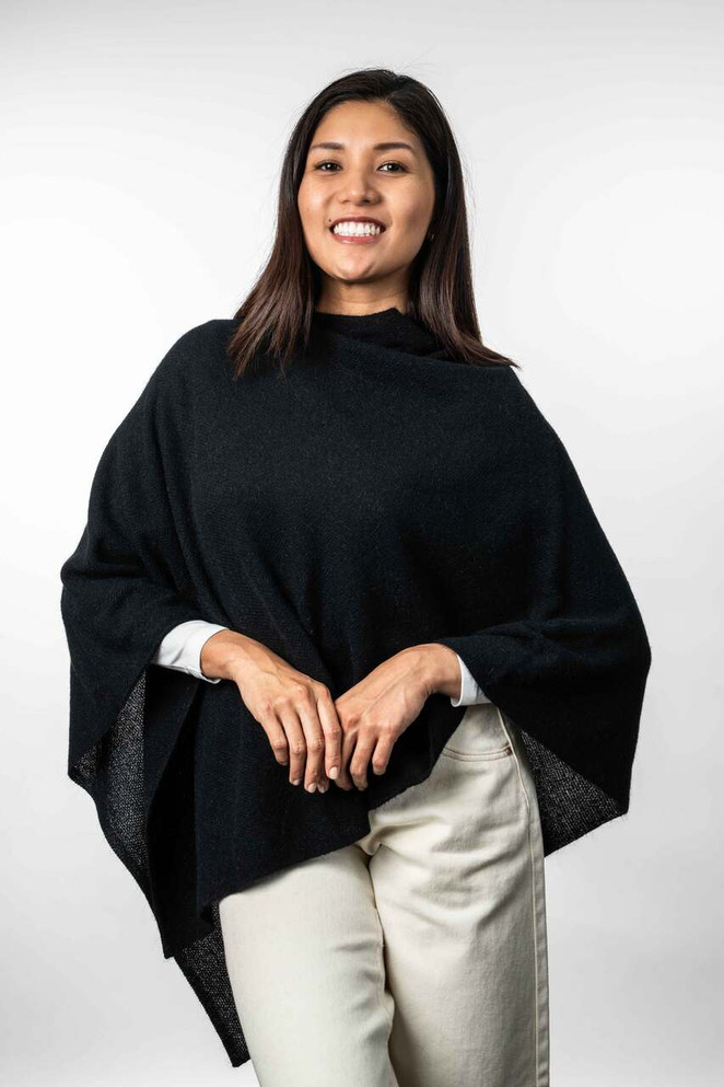 Two Way Possum Merino Silk Poncho KORU Two Way Possum Merino Silk Poncho KORU