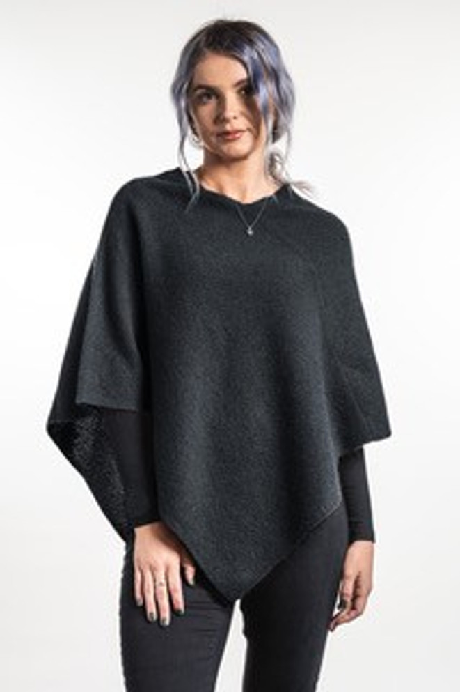 Moss Stitch Possum Merino Poncho II TRILOGY