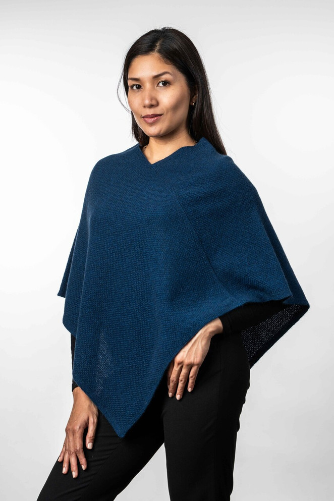 Moss Stitch Possum Merino Poncho II TRILOGY