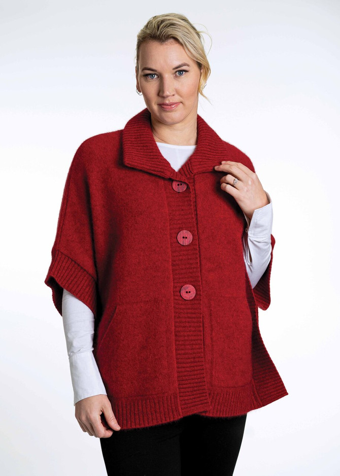 Cape with Pockets Possum Merino Silk KORU