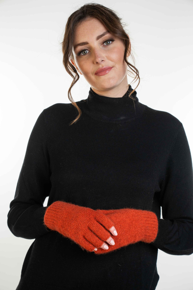 Fingerless Possum Merino Silk Gloves KORU