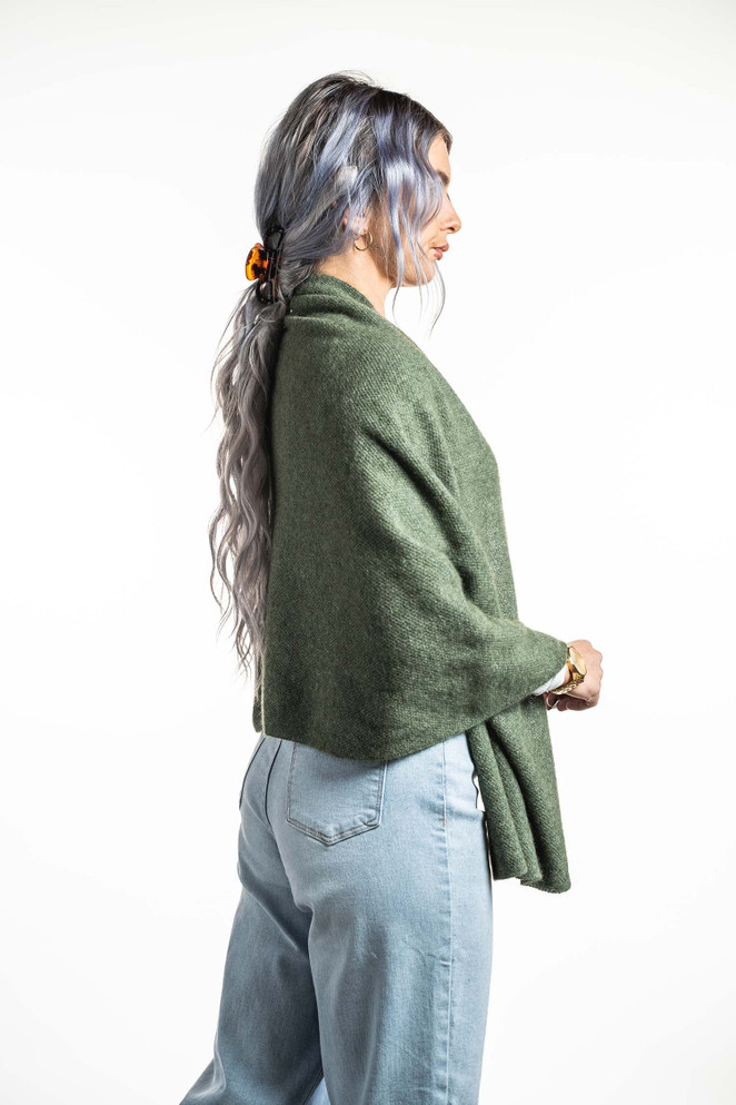 Moss Stitch Possum Merino Wool Silk Wrap KORU Moss Stitch Possum Merino Wool Silk Wrap KORU