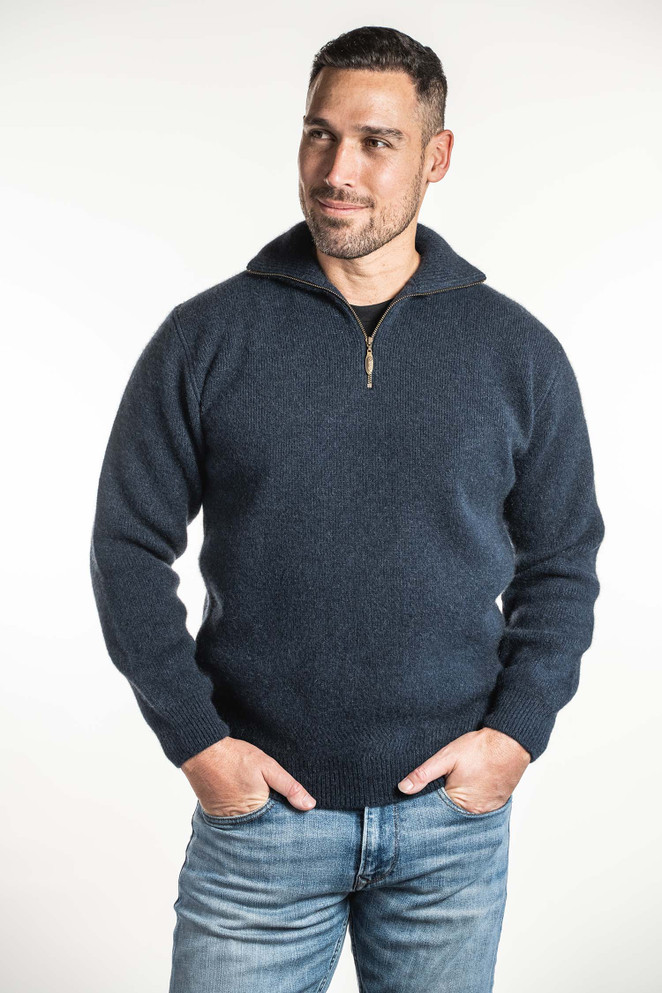 Zip Collar Possum Merino Silk Jumper KORU