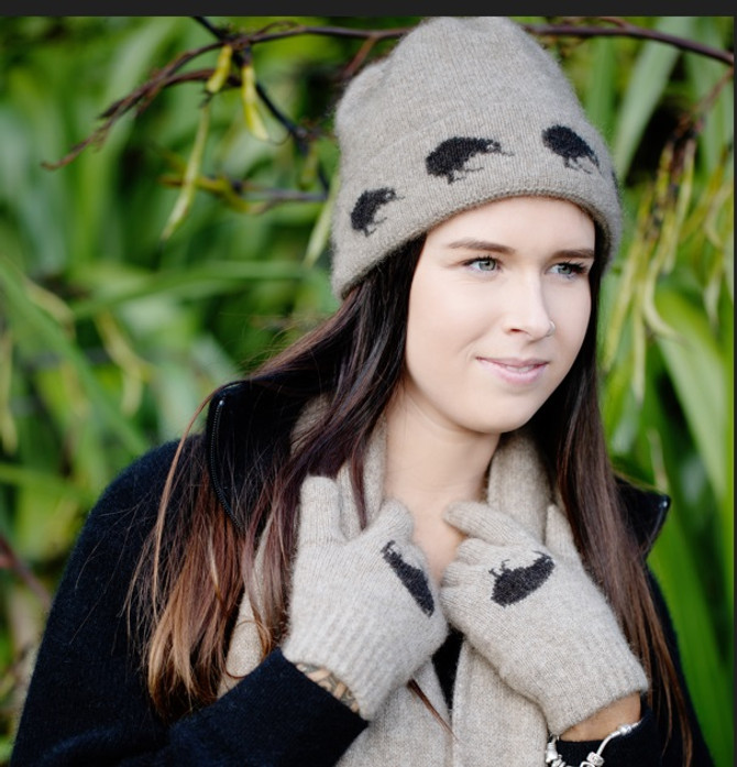Kiwi Possum Merino Silk Gloves KORU