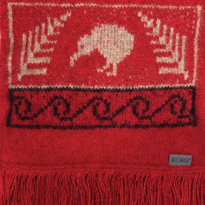 Kiwi Possum Merino Silk Fringed Scarf KORU