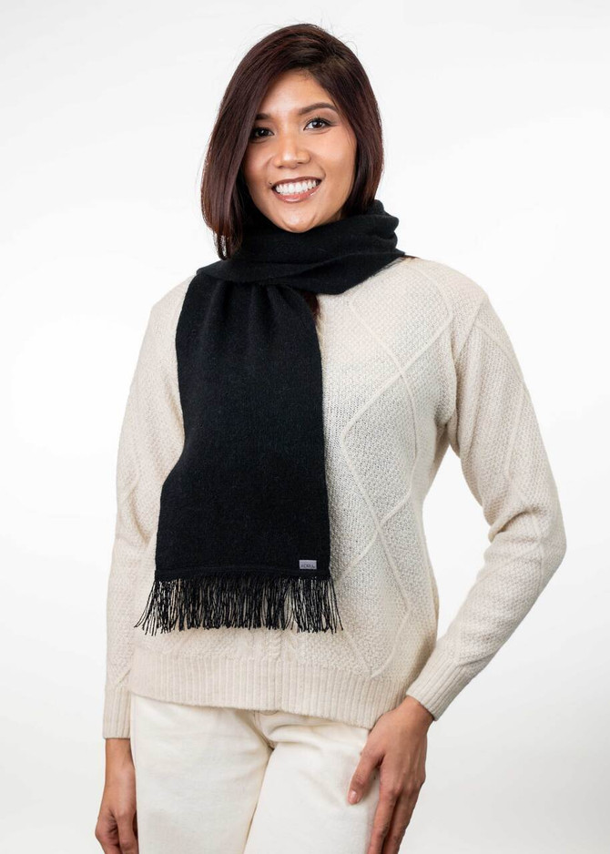 Scarf with Fringe Possum Merino Silk KORU